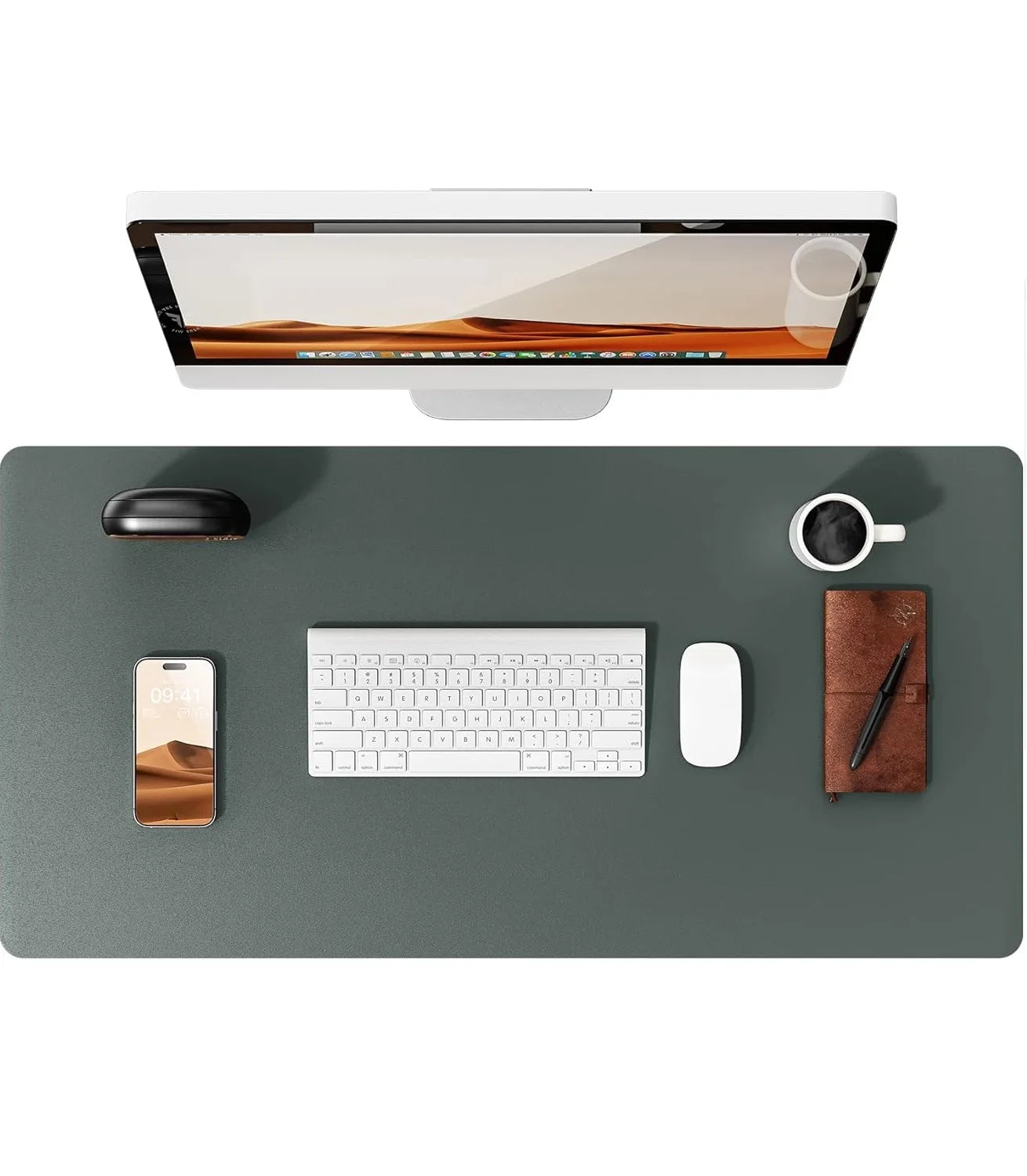 Large Non-Slip PU Leather Office Desk Mat for Mouse and Laptop Pad