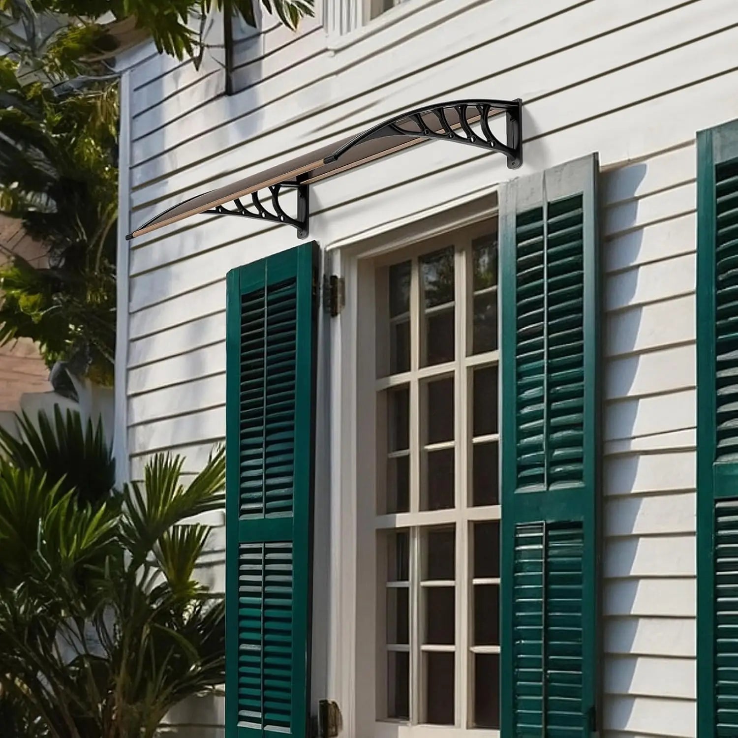 Window Awning Door Canopy, 40" x 40" Window Awning Overhead Modern Polycarbonate Cover Outdoor Front Porch Patio Canopy - Buy online at  Vibe In Cart.