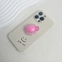 Luminous Plastic Turtle Phone Holder With Expanding Stand And Finger Grip