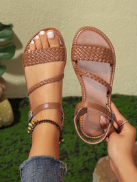 Women's Casual Flat Sandals Braided Design Popular Brown Color Comfortable Shoes for Everyday Wear - Buy online at  Vibe In Cart.