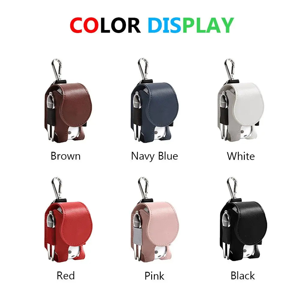 Mini Leather Golf Ball Storage Pouch with Waist Clip