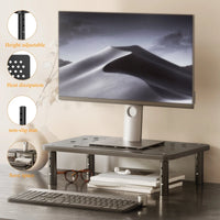 Adjustable Height Desk Monitor Stand for Laptops up to 20 Inches