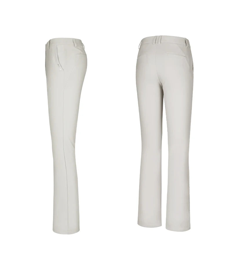 Women's High Waist Fleece Golf Pants Windproof Flared