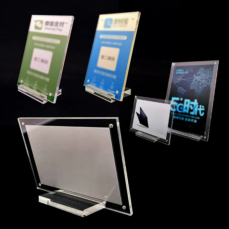 Acrylic Desktop Display Frame Transparent Photo Frame Poster Display Stand Postcard Certificates Price Tags Display Frame - Buy online at  Vibe In Cart.