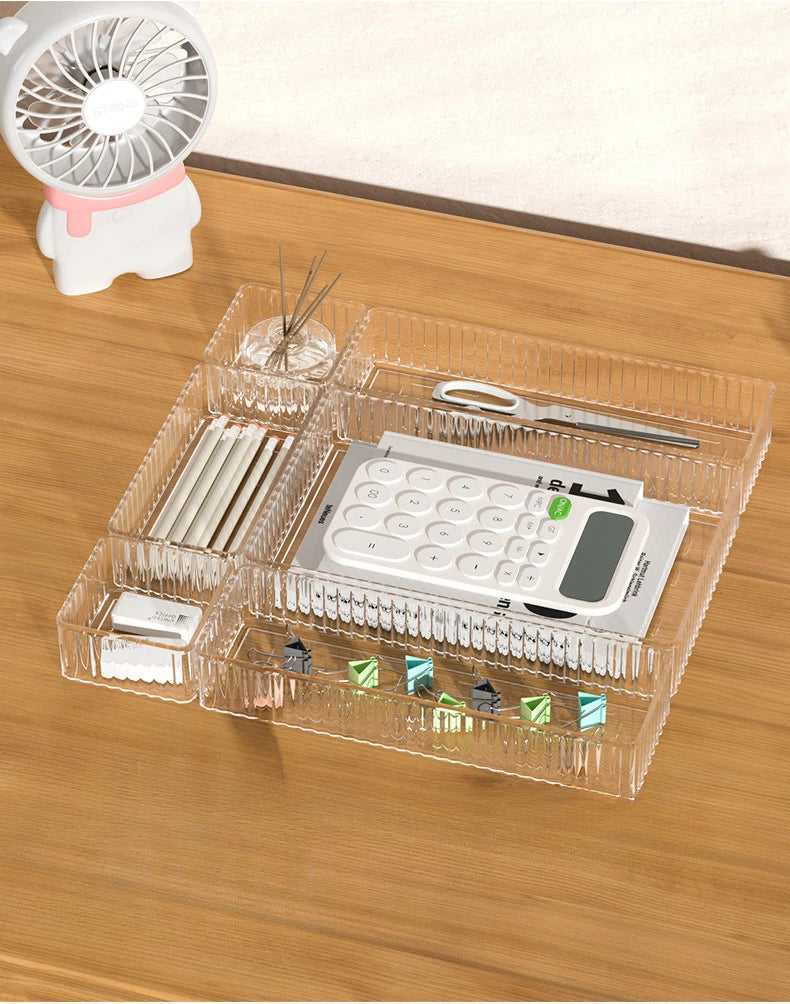Transparent Plastic Storage Organizers Set for Drawers