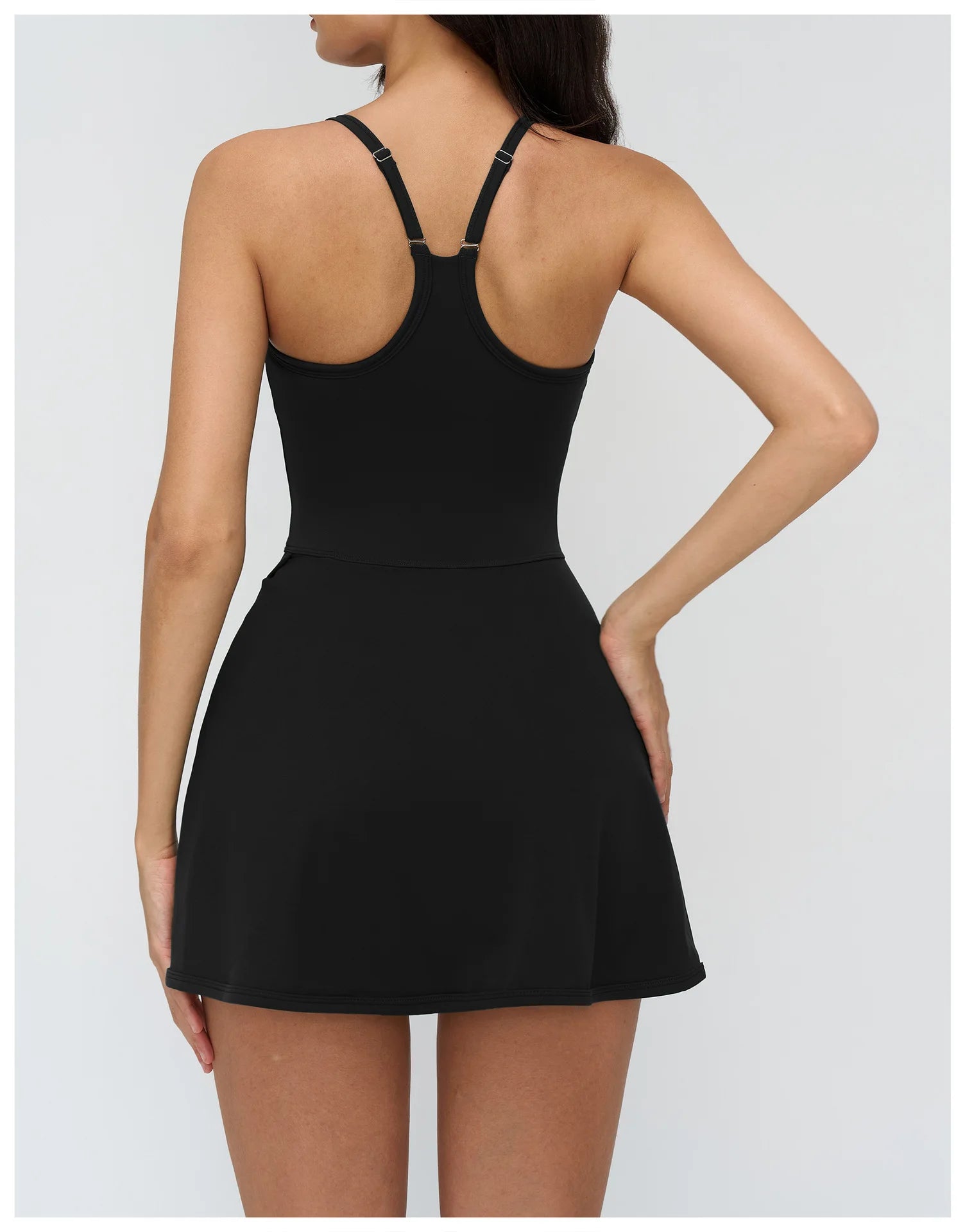 Tennis Dress with Shorts Underneath Women Golf Wear Above Knee Length White Sport Dresses with Shorts Outfit Fitness Workout