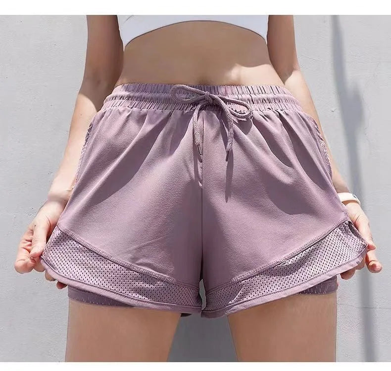 Women's 3" Mesh Panel Shorts: Modesty Liner & QuickDry for Tennis Run Yoga, Loose Comfort Fit - Buy online at  Vibe In Cart.