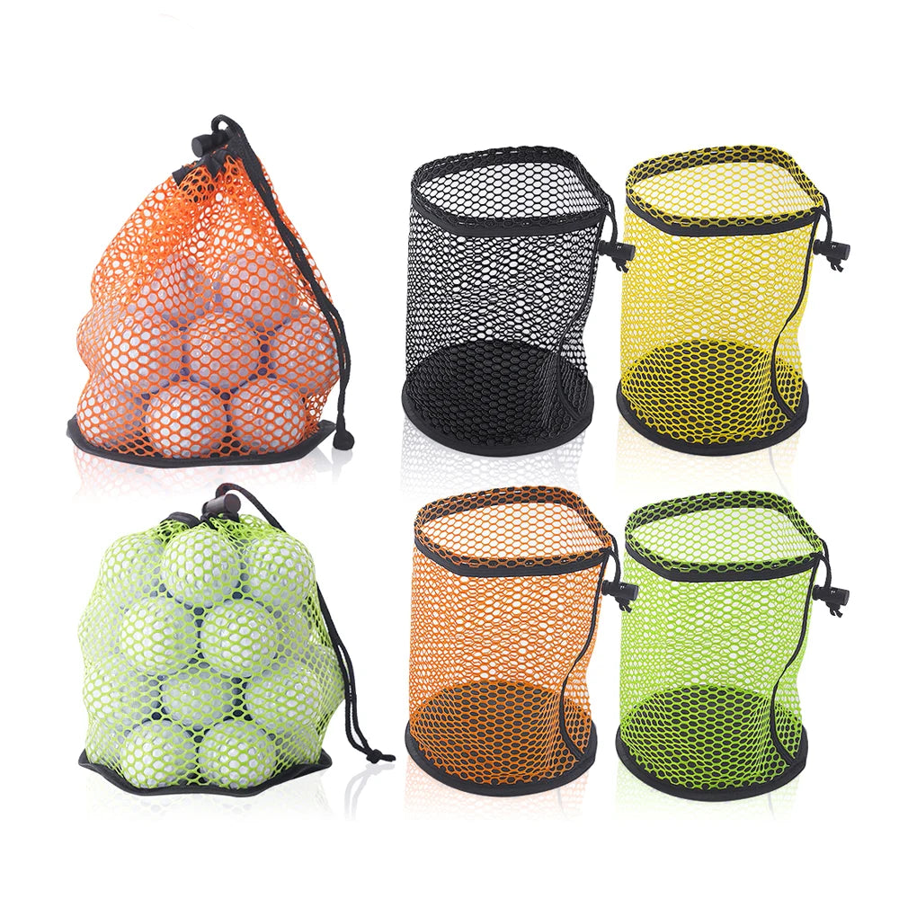 Nylon Drawstring Mesh Net Golf Ball Bag for 12-50 Balls