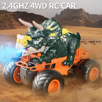 Remote Control Triceratops Toys Truck High Speed With Roar Light And For Kids 3-7 Ages Off Road Dinosaur Outdoor Cars For Boys - Buy online at  Vibe In Cart.