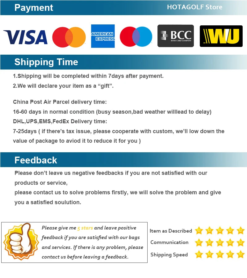 Unisex Dark Green Waterproof Leather Golf Stand Bag