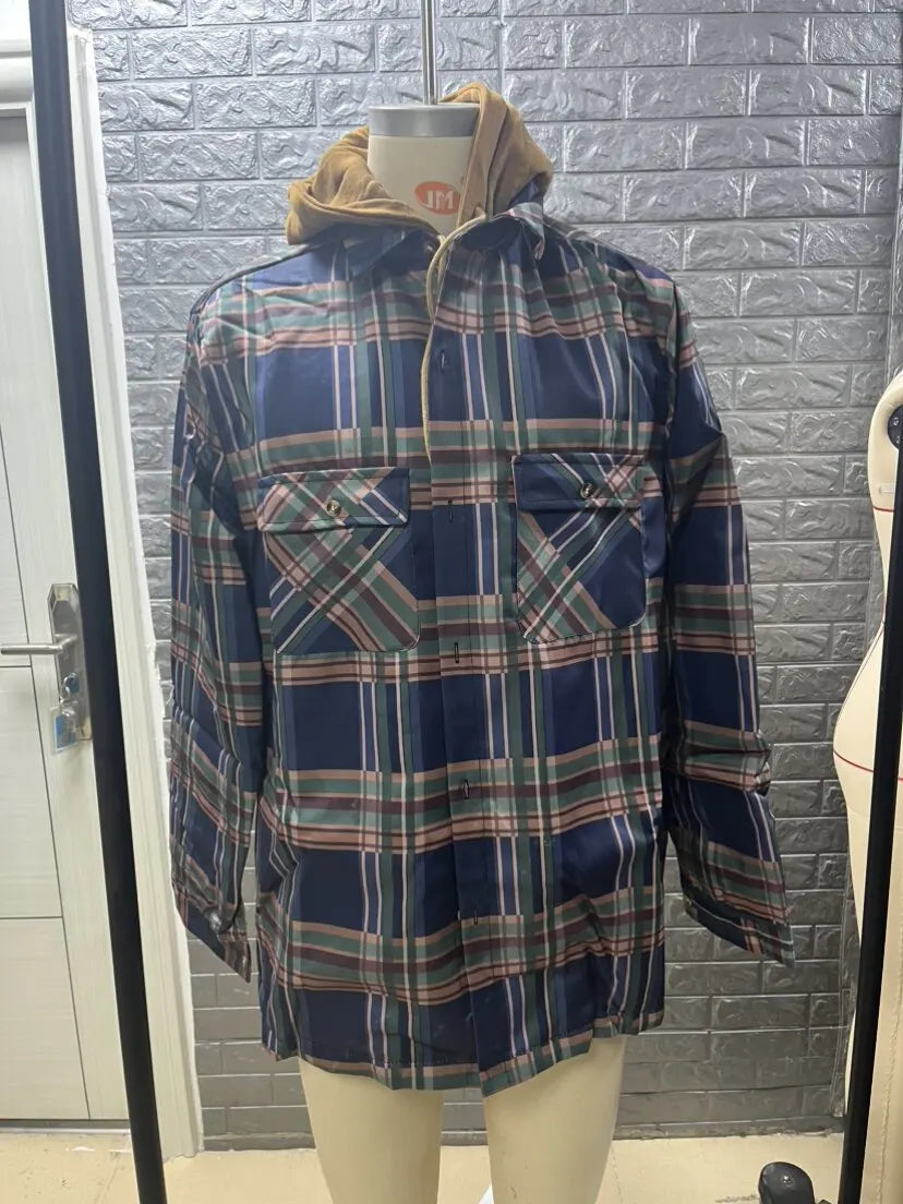 Men's Hooded Winter Jacket, Long-Sleeved, Loose-Fitting, Single Breasted