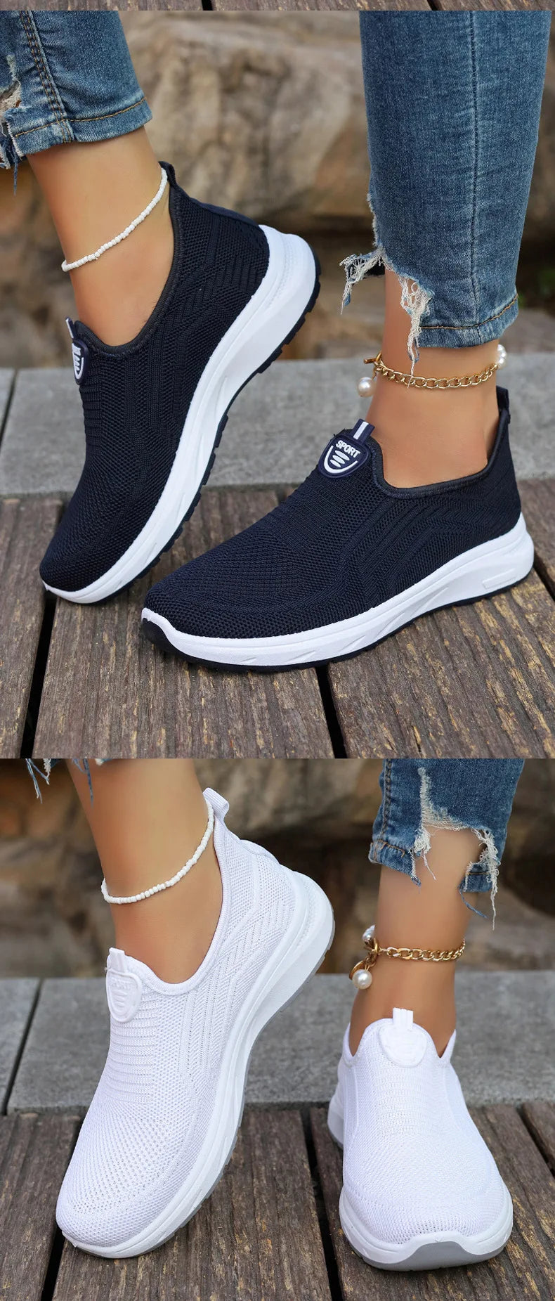 Summer New Mesh Breathable Large Size Casual Shoes for Women Soft Sole Lightweight One Step Single Shoes for Women - Buy online at  Vibe In Cart.