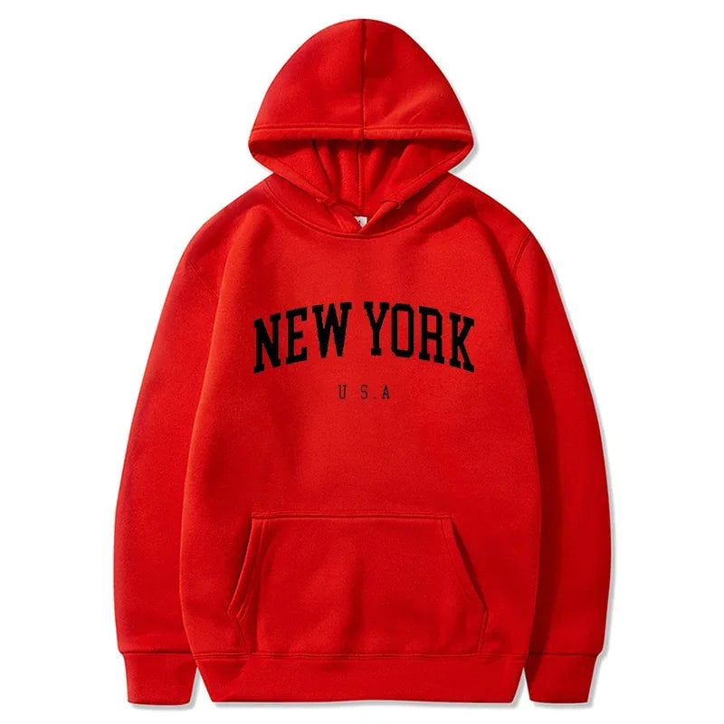 Men Women New York U.S.A City Hoodies Fashion Letter Printed Graphic Sweatshirts Loose Casual Harajuku Hooded Pullover Sportwear - Buy online at  Vibe In Cart.