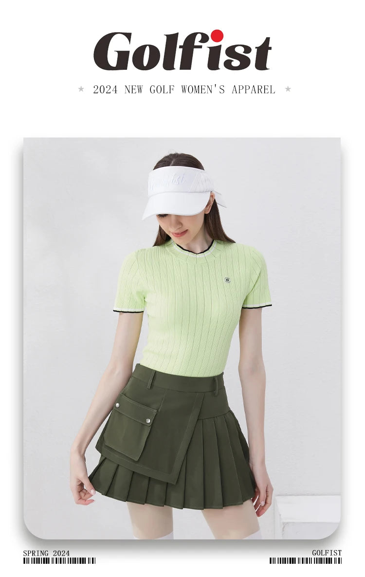 Golfist Golf New Style Short Pleated Skirt High Waist Asymmetrical Casual Gym Tennis Loose Mini Skirt With Shorts Golf Clothes