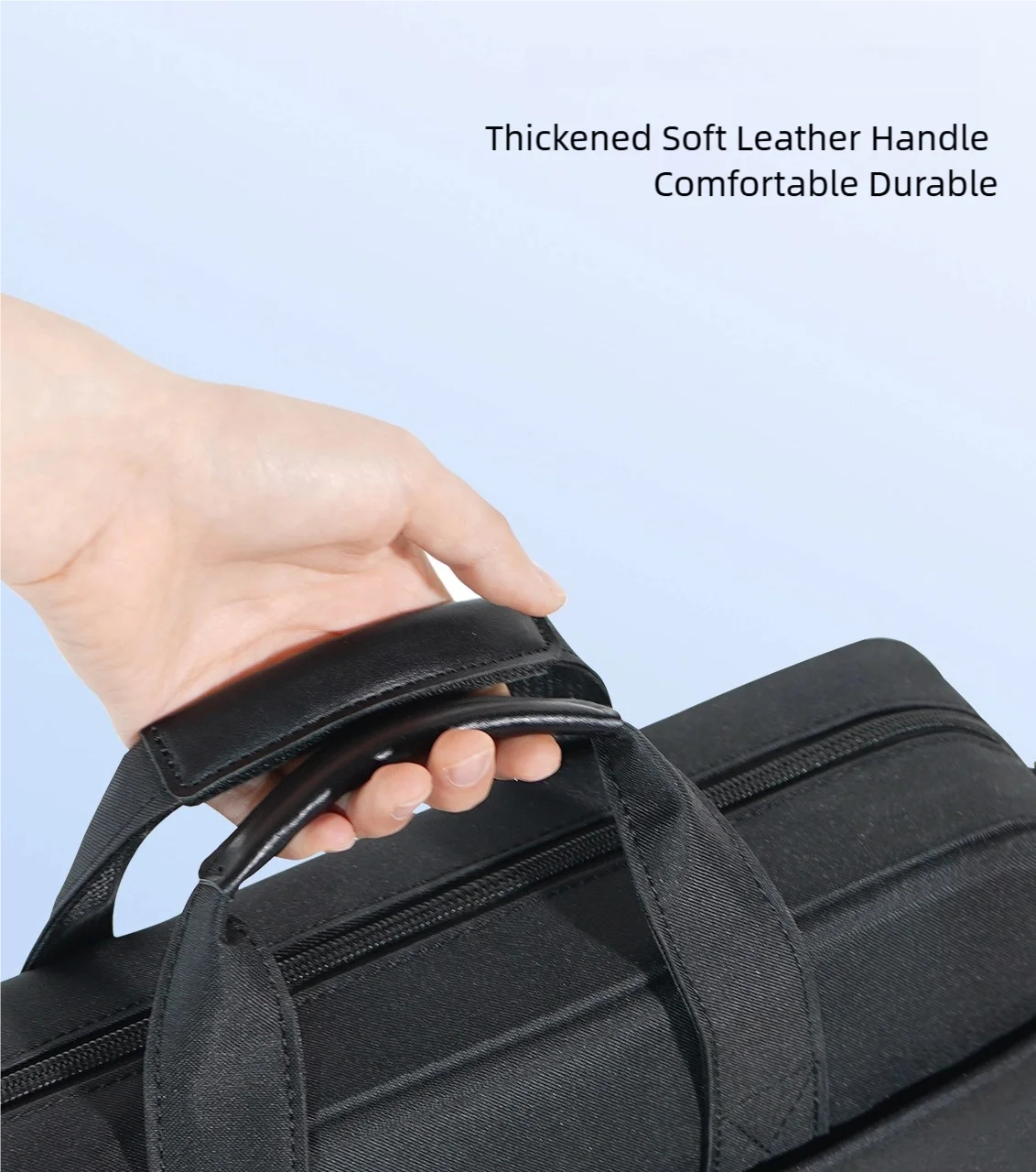 Unisex Zipper Canvas Laptop Briefcase for 13.3-17 Inch Laptops