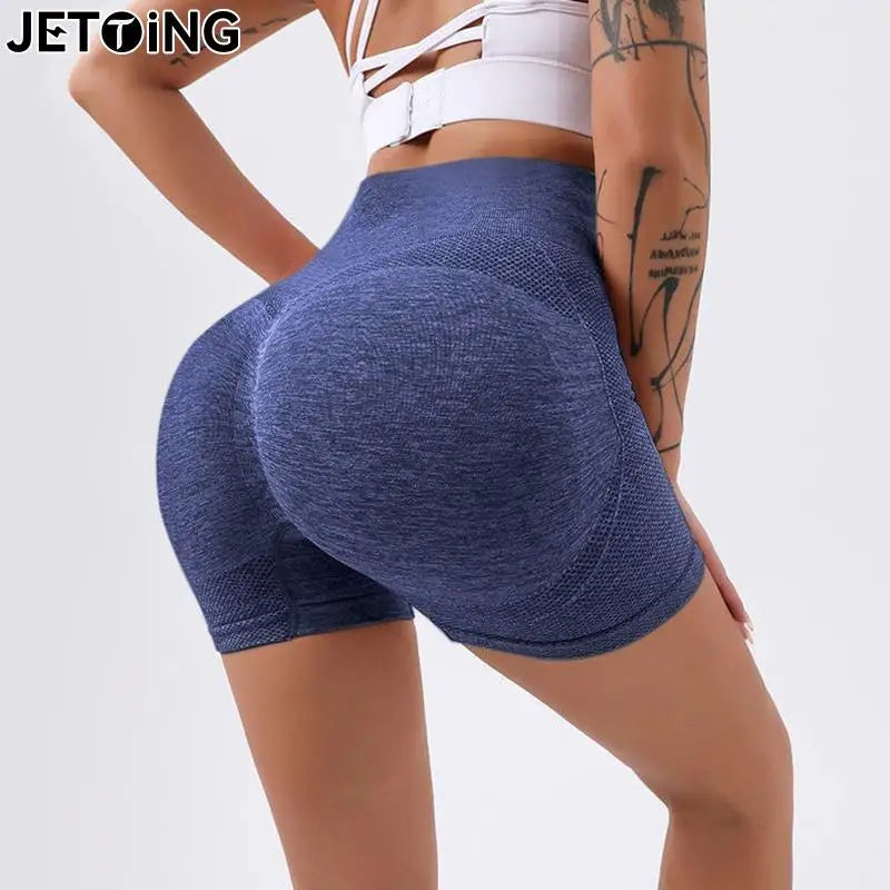 Women High Waist Quick Dry Seamless Tight Workout Pants  Exercise Yoga Shorts Fitness Push Up Leggings Gym Sports Shorts
