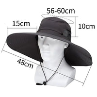 Large Brim Polyester Sun Hat UV Protection Breathable Mesh Cap Foldable Men and Women Outdoor Fishing Hiking Beach Caps - Buy online at  Vibe In Cart.