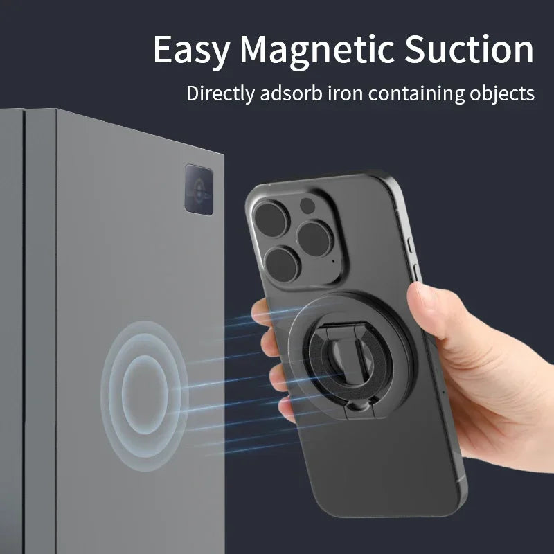 Universal Double Sided Magnetic Phone Ring Holder with Folding Stand