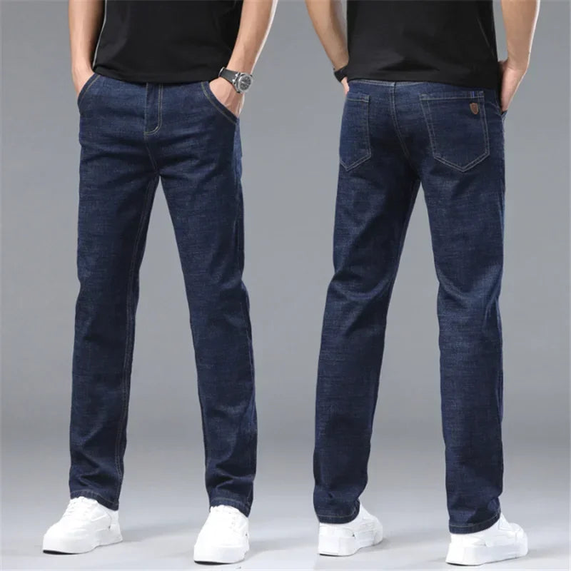 Fashion Men Jeans Stretch Straight Leg Casual Slim Fit Denim Pants Male Brand Luxury Design Business Classic Trousers Large Size - Buy online at  Vibe In Cart.