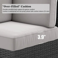 15 Piece Patio Furniture Set with Fire Pit Table, Outdoor Conversation Sets Wicker Rattan Sectional Sofa with Coffee Table - Buy online at  Vibe In Cart.