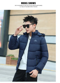 Men's Winter Jacket Windproof Thermal Hooded Parka Coat with Detachable Hood Heavy Duty Ski Jacket for Outdoor Cold Weather - Buy online at  Vibe In Cart.