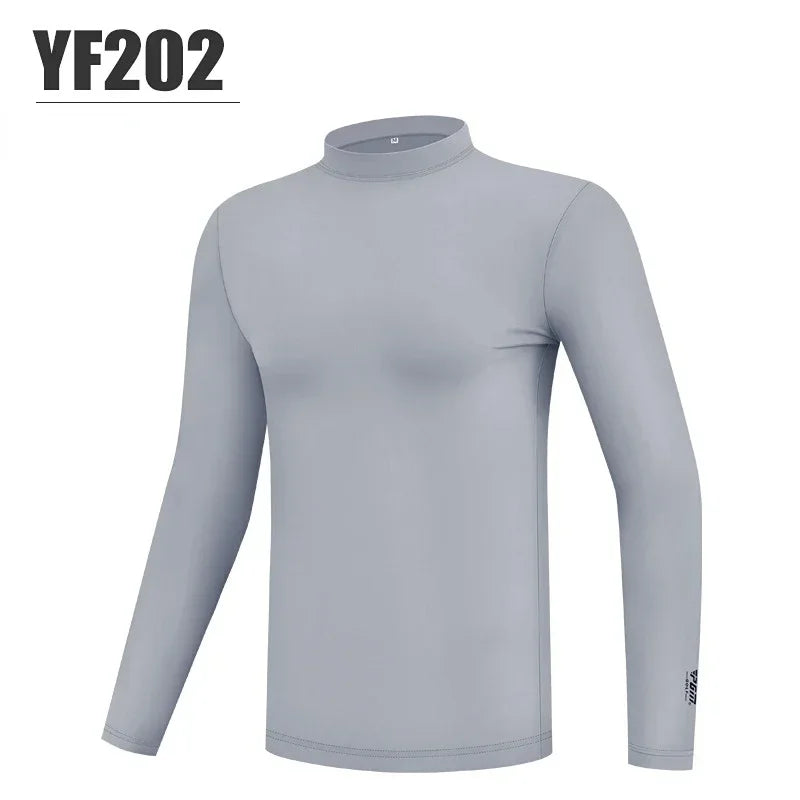 Men's Long Sleeve Acrylic Golf Shirt With Sun Protection And Cooling Features