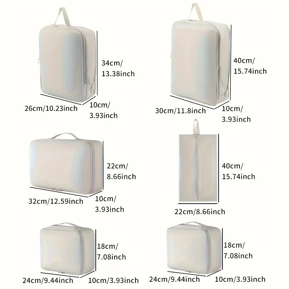 6-Piece Compression Packing Cubes Made of Polyester