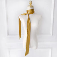 Women's Long Narrow Solid Color Polyester Scarf 190x5cm