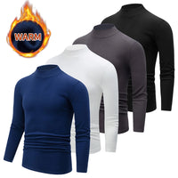 1/2piece Autumn And Winter Men's Semi High Neck Fashionable Base Long Sleeved Top Solid Color Casual Sports Fitness Warm T-shirt - Buy online at  Vibe In Cart.