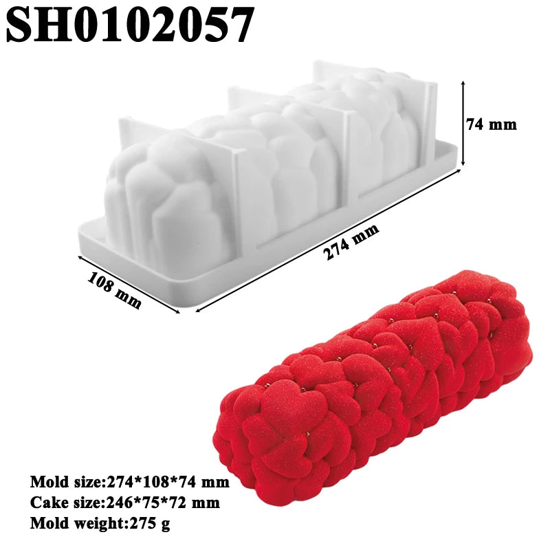 Food Grade Kitchen Bakeware Christmas Long Strip Mousse Cake Moulds Silicone Cake Molds French Mousse Mould Party Pastry Tray - Buy online at  Vibe In Cart.