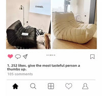 Togo caterpillar sofa balcony leisure bedroom living room reclining sleeping lazy sofa cream wind single recliner - Buy online at  Vibe In Cart.