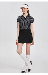 Azureway new golf skort women high-waisted thin skirts sports tennis quick drying skirts with safety shorts ladies golf clothes