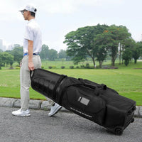 Hard Shell Nylon Golf Bag, Black, 38x34x134cm