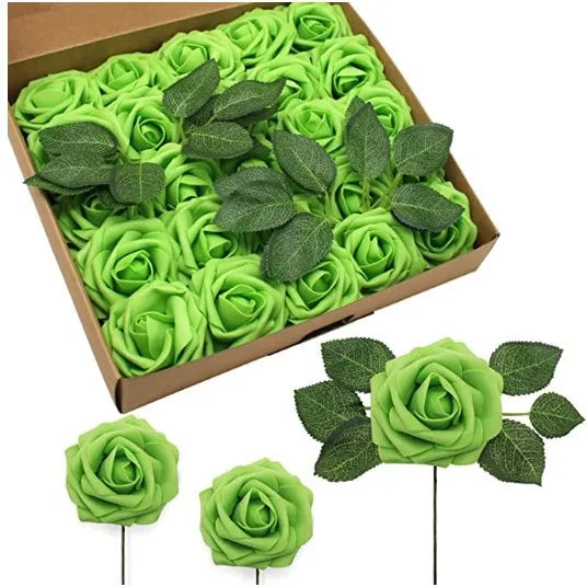 Artificial Foam Rose Flowers Bouquet Set, 10-100 Pieces