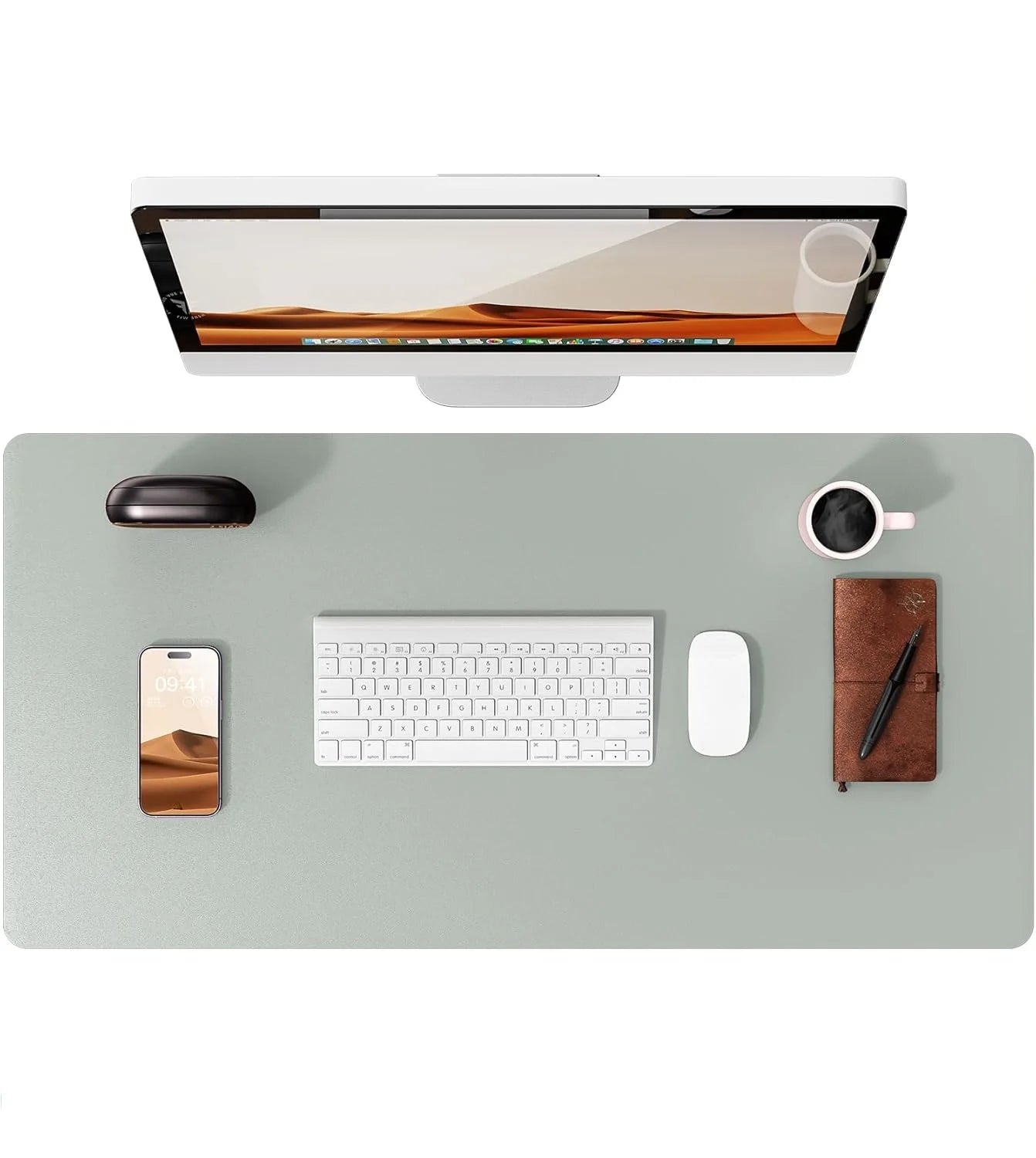 Large Non-Slip PU Leather Office Desk Mat for Mouse and Laptop Pad