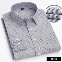 Men's Long Sleeve Plaid Stripe Shirt With Single Pocket For All Seasons