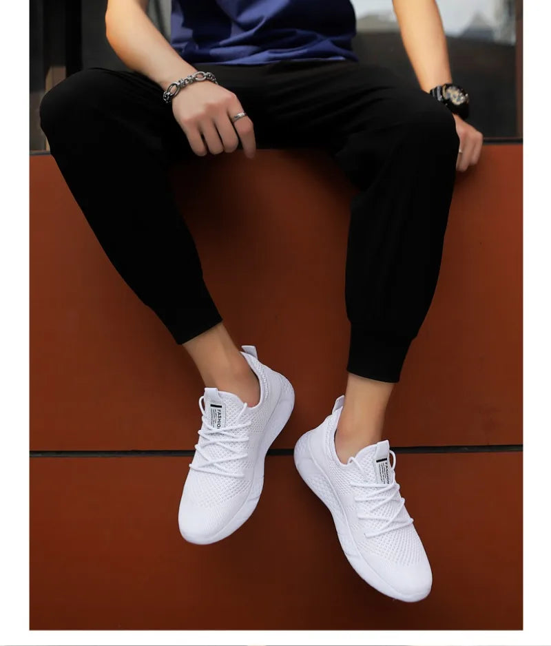 Men's Casual Sneakers Breathable Lace-Up Anti-Slip Shoes Size 39-50