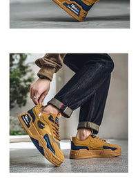 Men's Low-Top Lace-Up Skateboarding Shoes With Rayon Material