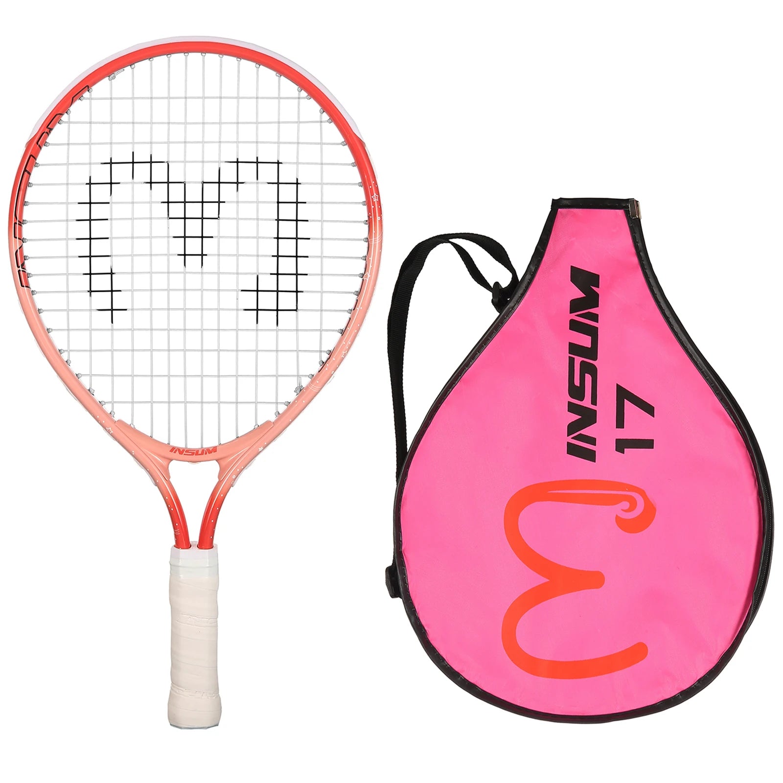 Kids Tennis Racket 17-25 Inches Lightweight Aluminum Alloy with Cover Bag