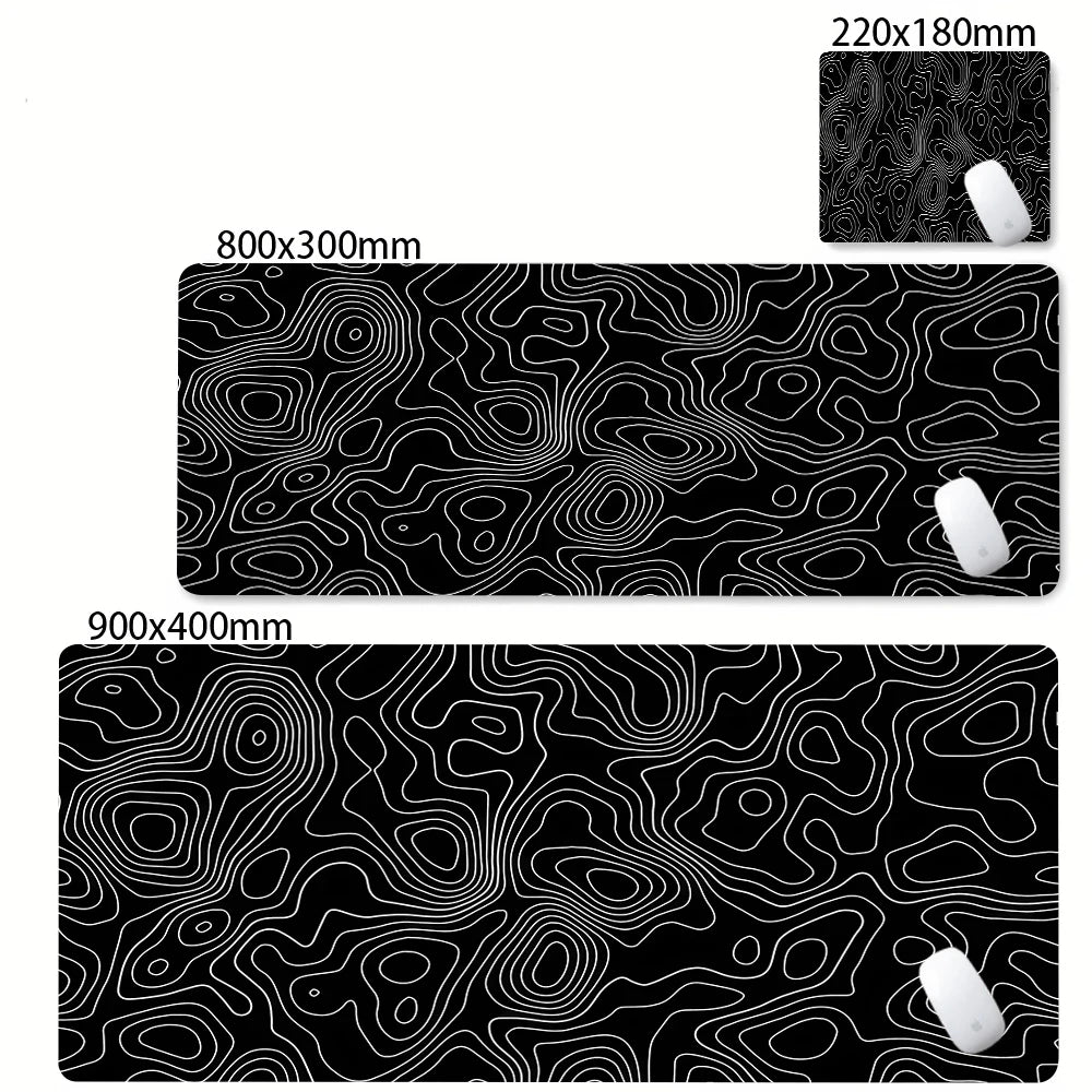 Large Waterproof Non-Slip Rubber Mouse Pad in Black and White