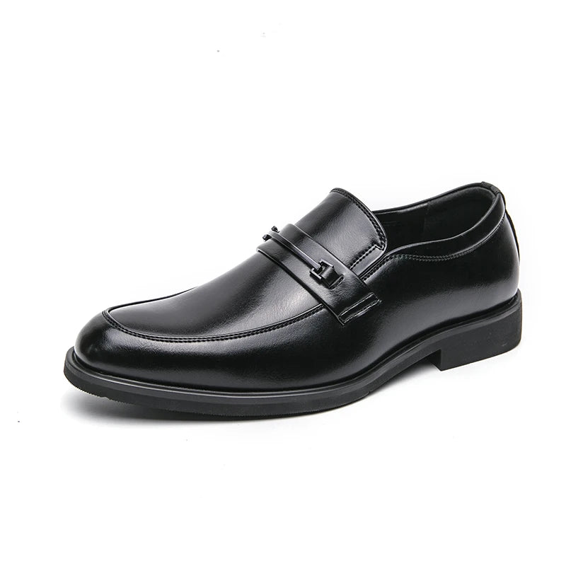 Men's Formal Slip-On Round Toe Loafers Breathable Non-Slip Shoes