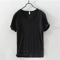 New Mens T Shirt Pure Color V Collar Short Sleeved Tops Tees Men T-Shirt 10colors slim Man T-Shirts Fitness For Male Clothes - Buy online at  Vibe In Cart.