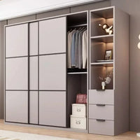 New Luxury Wardrobe Drawers Wooden Sliding Doors Gray Organization Wardrobe Modern Storage Kleiderschrank Bedroom Furniture - Buy online at  Vibe In Cart.
