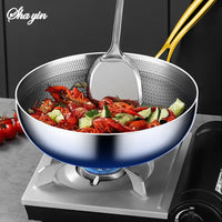 316 Stainless Steel Frying Pan Wok Non-stick Cooking Honeycomb Steak Gas Stove Pot Induction General Saucepan Kitchen Cookware - Buy online at  Vibe In Cart.