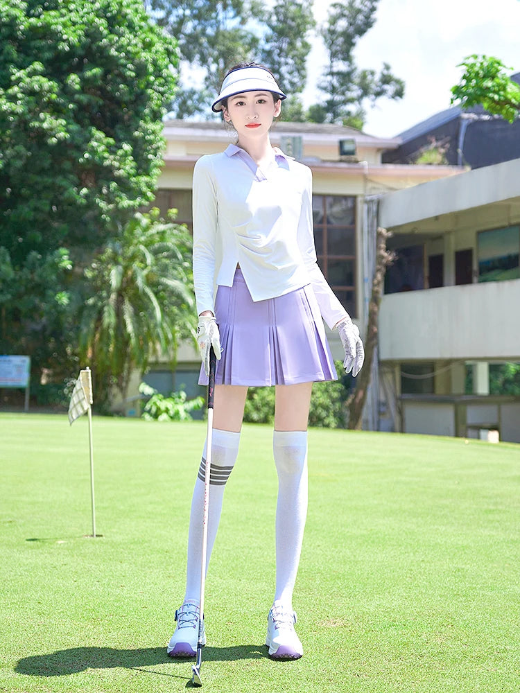 TTYGJ New Golf Skirt Women Spring Autumn Fashion A-lined Skirt Ladies Outdoor Sports Skorts Casual Golf Wear with Inner Shorts