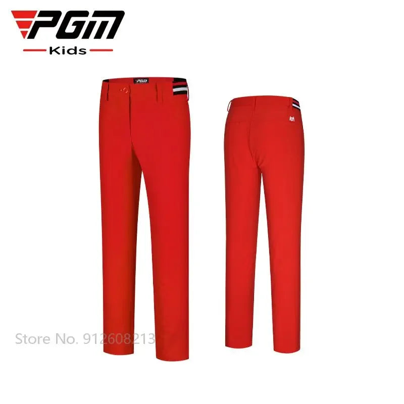Children's Windproof Warm Golf Pants for Kids, Full Length, Elastic Band, Sizes S-XL