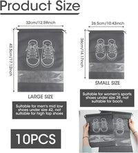 Large Non-Woven Fabric Shoes Storage Organizer Bags, 5 or 10 Pack