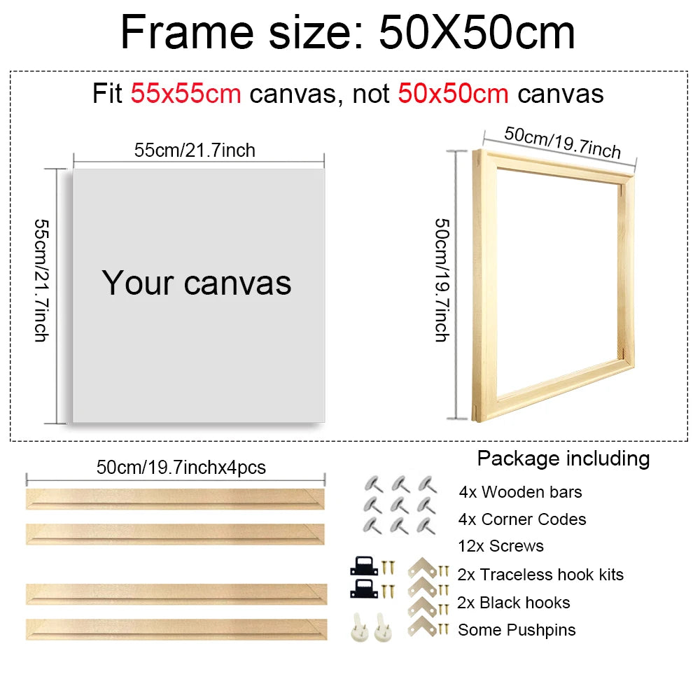 25x35cm Wooden Rectangle Picture Frame for 30x40cm Canvas