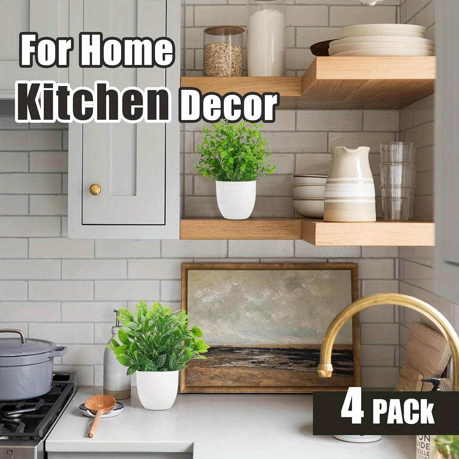 4 Pack Mini Artificial Potted Plants Fake Bonsai Greenery for Home Office Farmhouse Bathroom Shelf Decor Indoor - Buy online at  Vibe In Cart.