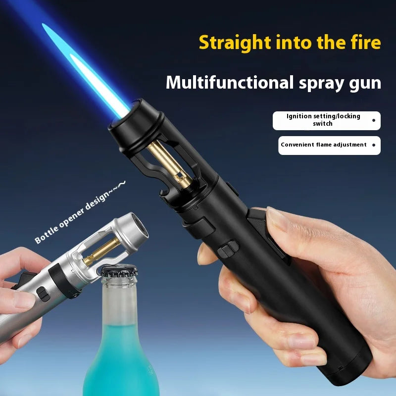 Powerful Metal Gas Lighter Windproof Kitchen Cooking Torch Flame Jet Barbecue Smoking Accessories Cigar Lighters Men's Gift - Buy online at  Vibe In Cart.